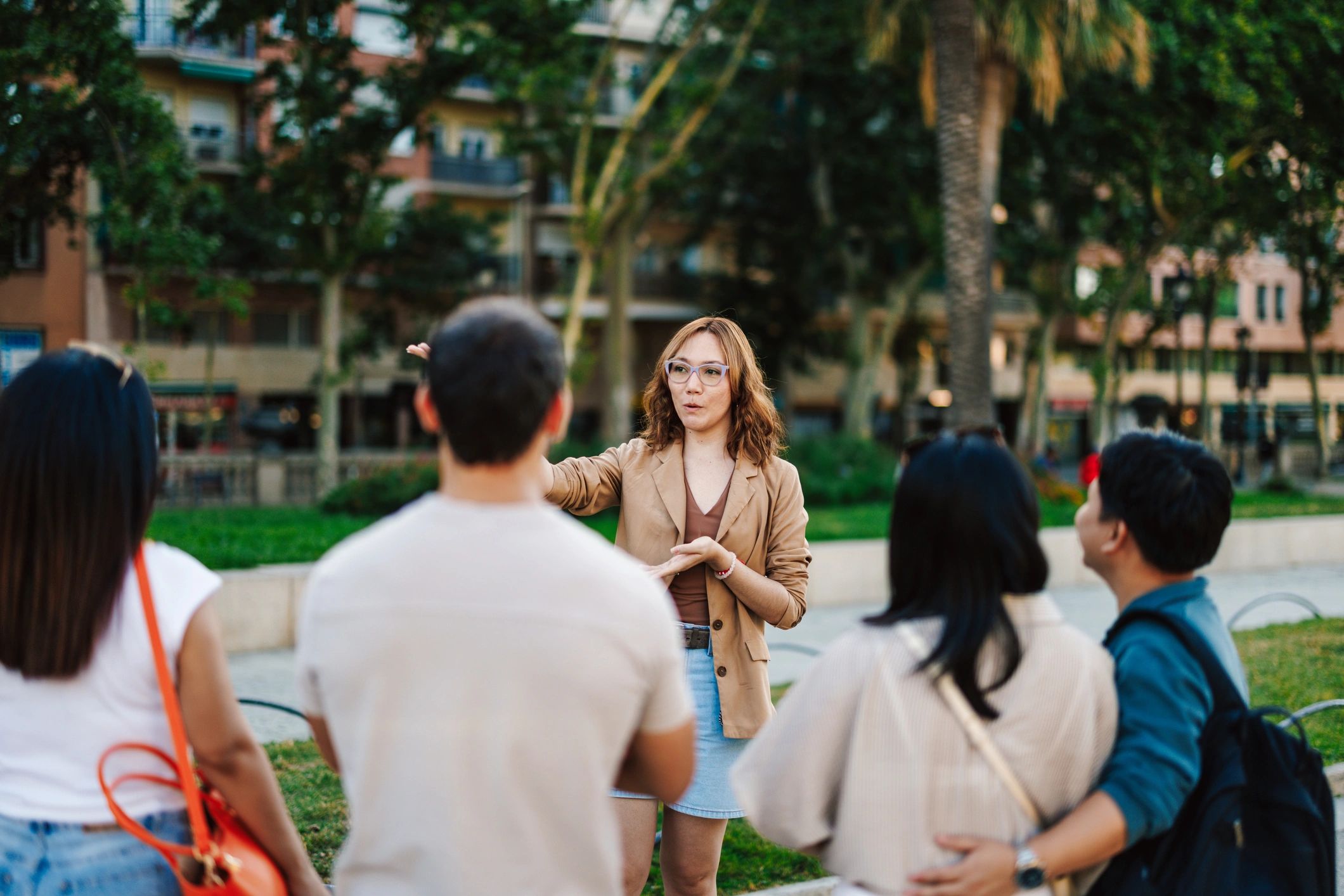 Group gathered outdoors during community outreach